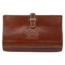 LOEWE Shoulder Bag Leather Brown Gold Auth ep16225-13