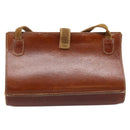 LOEWE Shoulder Bag Leather Brown Gold Auth ep16225-2