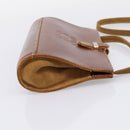 LOEWE Shoulder Bag Leather Brown Gold Auth ep16225-4