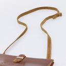 LOEWE Shoulder Bag Leather Brown Gold Auth ep16225-8