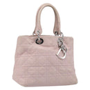 Christian Dior Lady Dior Hand Bag Leather Pink Silver Auth ep16226-1