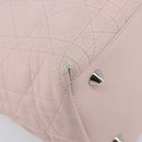 Christian Dior Lady Dior Hand Bag Leather Pink Silver Auth ep16226-16