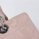 Christian Dior Lady Dior Hand Bag Leather Pink Silver Auth ep16226-18