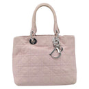 Christian Dior Lady Dior Hand Bag Leather Pink Silver Auth ep16226-13