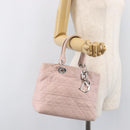 Christian Dior Lady Dior Hand Bag Leather Pink Silver Auth ep16226-25