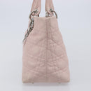 Christian Dior Lady Dior Hand Bag Leather Pink Silver Auth ep16226-3