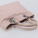 Christian Dior Lady Dior Hand Bag Leather Pink Silver Auth ep16226-6