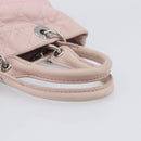 Christian Dior Lady Dior Hand Bag Leather Pink Silver Auth ep16226-7