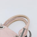 Christian Dior Lady Dior Hand Bag Leather Pink Silver Auth ep16226-14