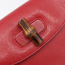 GUCCI Bamboo Hand Bag Leather Red Gold 000 1227 0633 Auth ep16228A-18