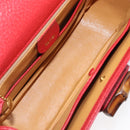 GUCCI Bamboo Hand Bag Leather Red Gold 000 1227 0633 Auth ep16228A-11