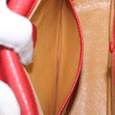 GUCCI Bamboo Hand Bag Leather Red Gold 000 1227 0633 Auth ep16228A-25