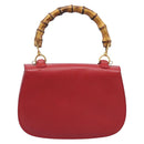 GUCCI Bamboo Hand Bag Leather Red Gold 000 1227 0633 Auth ep16228A-2