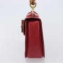 GUCCI Bamboo Hand Bag Leather Red Gold 000 1227 0633 Auth ep16228A-3