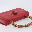 GUCCI Bamboo Hand Bag Leather Red Gold 000 1227 0633 Auth ep16228A-6
