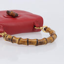 GUCCI Bamboo Hand Bag Leather Red Gold 000 1227 0633 Auth ep16228A-7