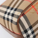 Burberrys Nova Check Hand Bag Canvas Beige Gold Auth ep16229-17