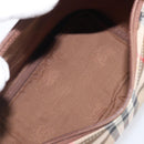Burberrys Nova Check Hand Bag Canvas Beige Gold Auth ep16229-12
