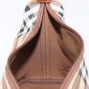 Burberrys Nova Check Hand Bag Canvas Beige Gold Auth ep16229-21
