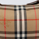 Burberrys Nova Check Hand Bag Canvas Beige Gold Auth ep16229-3