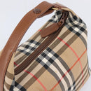 Burberrys Nova Check Hand Bag Canvas Beige Gold Auth ep16229-7