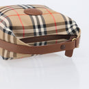 Burberrys Nova Check Hand Bag Canvas Beige Gold Auth ep16229-8