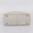 CHANEL New Travel Line Tote Bag Canvas Beige Silver CC Auth ep16230-5