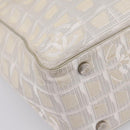 CHANEL New Travel Line Tote Bag Canvas Beige Silver CC Auth ep16230-15