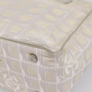 CHANEL New Travel Line Tote Bag Canvas Beige Silver CC Auth ep16230-16