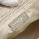 CHANEL New Travel Line Tote Bag Canvas Beige Silver CC Auth ep16230-17