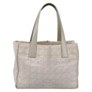 CHANEL New Travel Line Tote Bag Canvas Beige Silver CC Auth ep16230-13