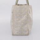 CHANEL New Travel Line Tote Bag Canvas Beige Silver CC Auth ep16230-3