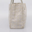 CHANEL New Travel Line Tote Bag Canvas Beige Silver CC Auth ep16230-4