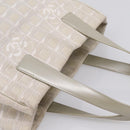 CHANEL New Travel Line Tote Bag Canvas Beige Silver CC Auth ep16230-6