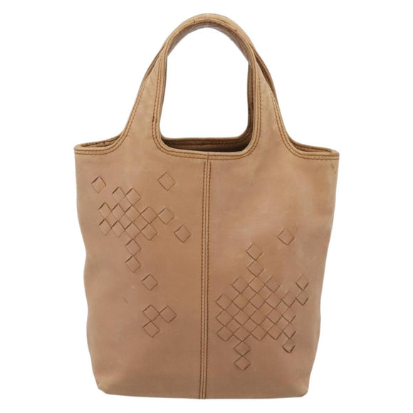 BOTTEGA VENETA INTRECCIATO Hand Bag Leather Beige Auth ep16232