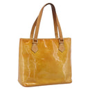 LOUIS VUITTON Monogram Vernis Houston Hand Bag Beige M91004 LV Auth ep16235-1