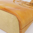LOUIS VUITTON Monogram Vernis Houston Hand Bag Beige M91004 LV Auth ep16235-15