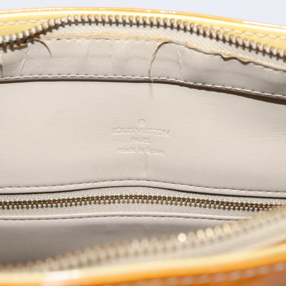LOUIS VUITTON Monogram Vernis Houston Hand Bag Beige M91004 LV Auth ep16235
