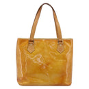 LOUIS VUITTON Monogram Vernis Houston Hand Bag Beige M91004 LV Auth ep16235-2