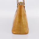LOUIS VUITTON Monogram Vernis Houston Hand Bag Beige M91004 LV Auth ep16235-3