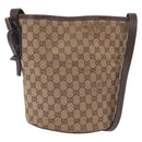 GUCCI GG Canvas Shoulder Bag Beige Silver 106240 Auth ep16240-1