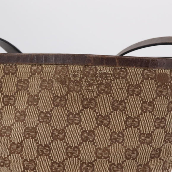 GUCCI GG Canvas Shoulder Bag Beige Silver 106240 Auth ep16240