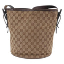 GUCCI GG Canvas Shoulder Bag Beige Silver 106240 Auth ep16240-3