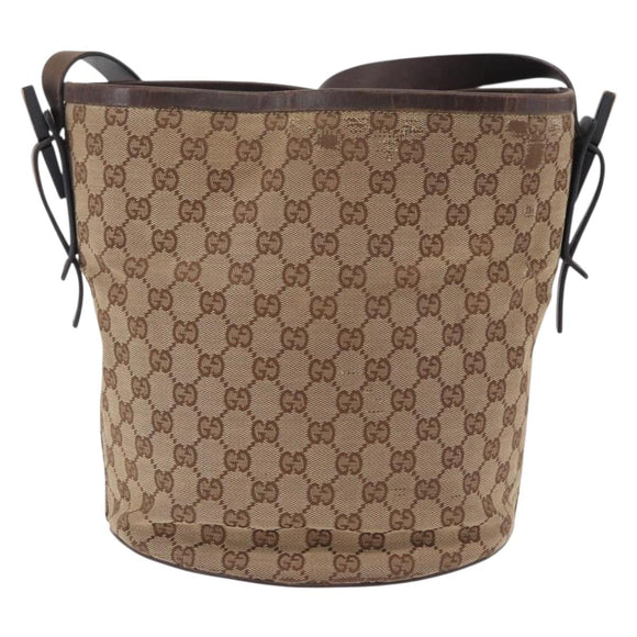 GUCCI GG Canvas Shoulder Bag Beige Silver 106240 Auth ep16240