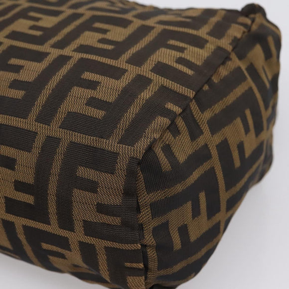 FENDI Zucca Canvas Hand Bag Black Brown Auth ep16243