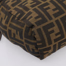 FENDI Zucca Canvas Hand Bag Black Brown Auth ep16243-15