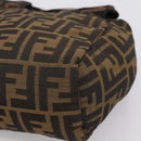 FENDI Zucca Canvas Hand Bag Black Brown Auth ep16243-16