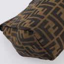 FENDI Zucca Canvas Hand Bag Black Brown Auth ep16243-17