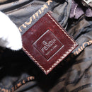 FENDI Zucca Canvas Hand Bag Black Brown Auth ep16243-10