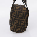 FENDI Zucca Canvas Hand Bag Black Brown Auth ep16243-4